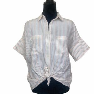 MADEWELL Striped Button Down Oversized Top